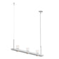 SONNEMAN Intervals 4' 3-Light LED Satin White Etched Glass Acrylic Cone Shade Linear Beam Pendant Light