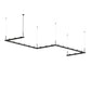 SONNEMAN Intervals 4' x 16' 21-Light LED Satin Black Clear Cone Uplight Trim Linear Beam Pendant Light