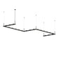 SONNEMAN Intervals 4' x 16' 21-Light LED Satin Black Etched Cylinder Uplight Trim Linear Beam Pendant Light