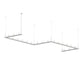 SONNEMAN Intervals 4' x 16' 21-Light LED Satin White Clear Cone Uplight Trim Linear Beam Pendant Light