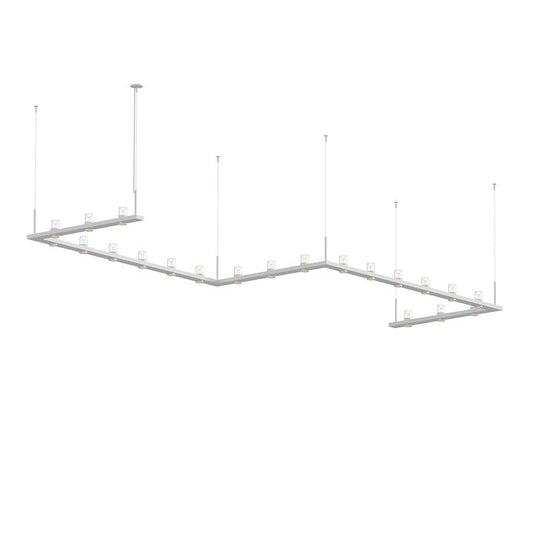 SONNEMAN Intervals 4' x 16' 21-Light LED Satin White Clear Cone Uplight Trim Linear Beam Pendant Light