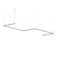 SONNEMAN Intervals 4' x 16' 21-Light LED Satin White Etched Cylinder Uplight Trim Linear Beam Pendant Light