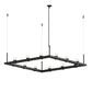 SONNEMAN Intervals 4' x 4' 12-Light LED Satin Black Etched Cylinder Uplight Trim Linear Beam Pendant Light
