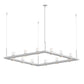 SONNEMAN Intervals 4' x 4' 12-Light LED Satin White Clear Cone Uplight Trim Linear Beam Pendant Light