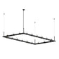 SONNEMAN Intervals 4' x 8' 18-Light LED Satin Black Clear Cone Uplight Trim Linear Beam Pendant Light