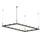 SONNEMAN Intervals 4' x 8' 18-Light LED Satin Black Etched Cylinder Uplight Trim Linear Beam Pendant Light