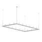 SONNEMAN Intervals 4' x 8' 18-Light LED Satin White Clear Cone Uplight Trim Linear Beam Pendant Light