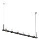 SONNEMAN Intervals 8' 6-Light LED Satin Black Clear Cone Uplight Trim Linear Beam Pendant Light