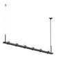 SONNEMAN Intervals 8' 6-Light LED Satin Black Etched Cylinder Uplight Trim Linear Beam Pendant Light