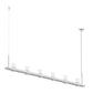 SONNEMAN Intervals 8' 6-Light LED Satin White Clear Cone Uplight Trim Linear Beam Pendant Light