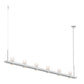 SONNEMAN Intervals 8' 6-Light LED Satin White Etched Cylinder Uplight Trim Linear Beam Pendant Light