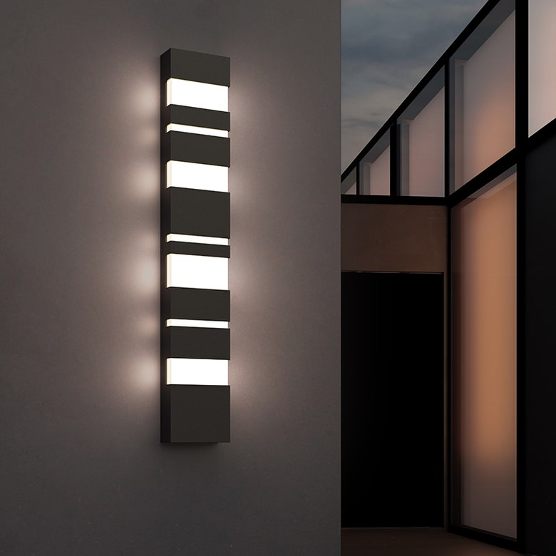SONNEMAN Jazz Notes 21" 1-Light LED Textured Bronze Aluminum With Optical Acrylic Shade Wall Sconce