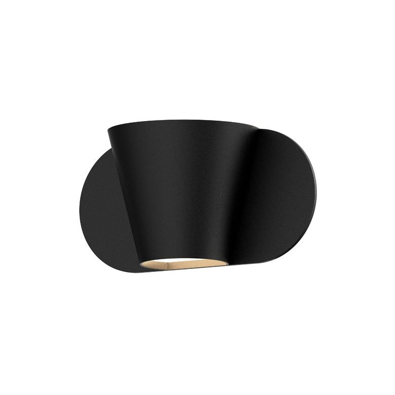 SONNEMAN Kaliko 1-Light LED Textured Black Aluminum Shade Wall Sconce