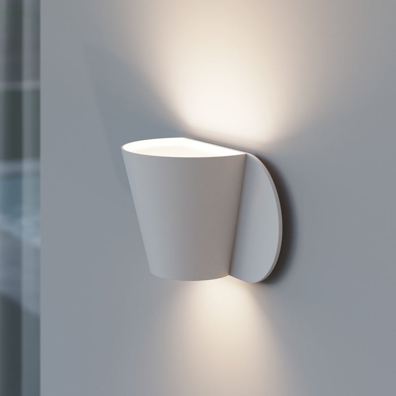 SONNEMAN Kaliko 1-Light LED Textured White Aluminum Shade Wall Sconce