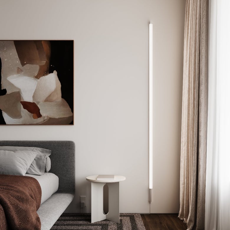 SONNEMAN Keel 1-Light LED Bright Satin Aluminum Optical Acrylic Shade Linear Wall Lamp