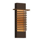 SONNEMAN Kengo 20" 1-Light LED Textured Bronze Aluminum With Teak Shade Wall Sconce