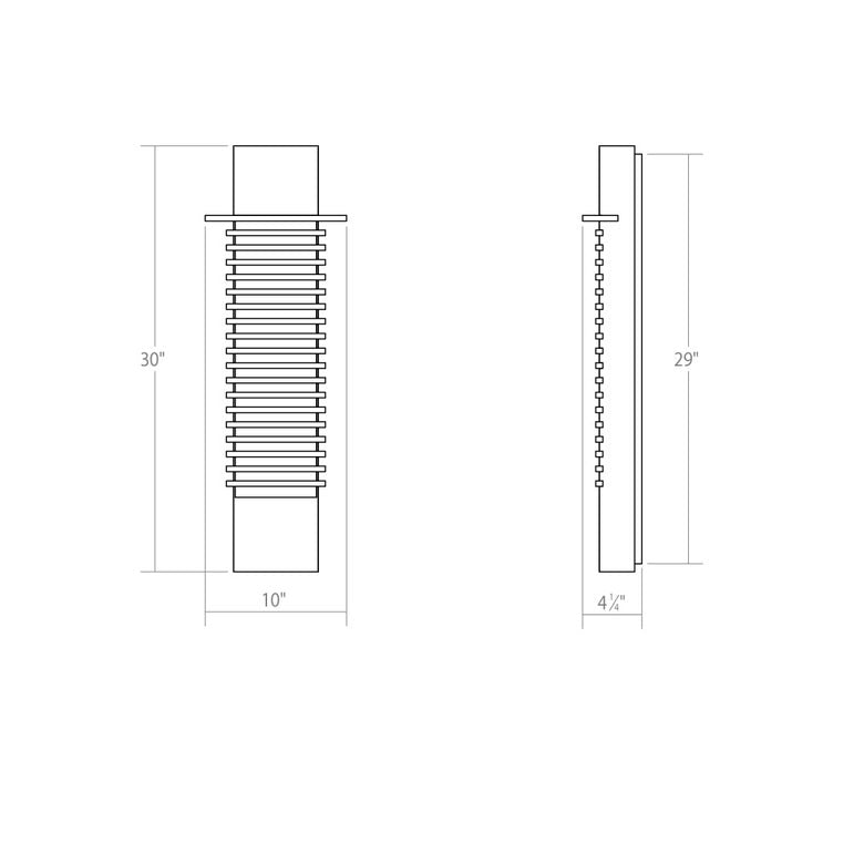 SONNEMAN Kengo 30" 1-Light LED Textured Gray Aluminum With Teak Shade Wall Sconce