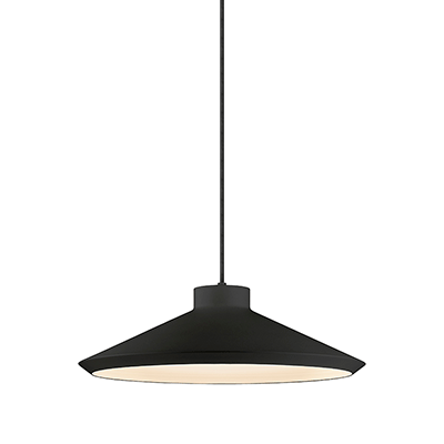SONNEMAN Koma Edo 1-Light E26 Bulb Base Satin Black Aluminum Shade Pendant Light