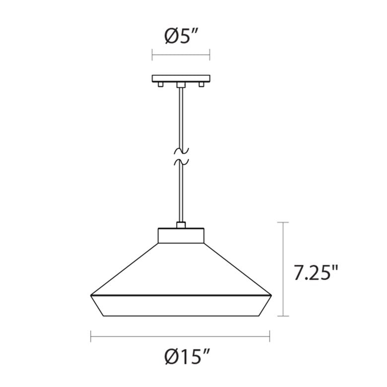 SONNEMAN Koma Meiji 1-Light E26 Base Satin Black Pendant Light