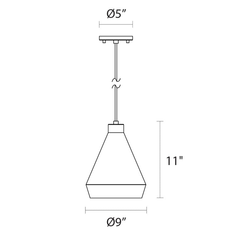 SONNEMAN Koma Taisho 1-Light E26 Base Bright Satin Aluminum Pendant Light