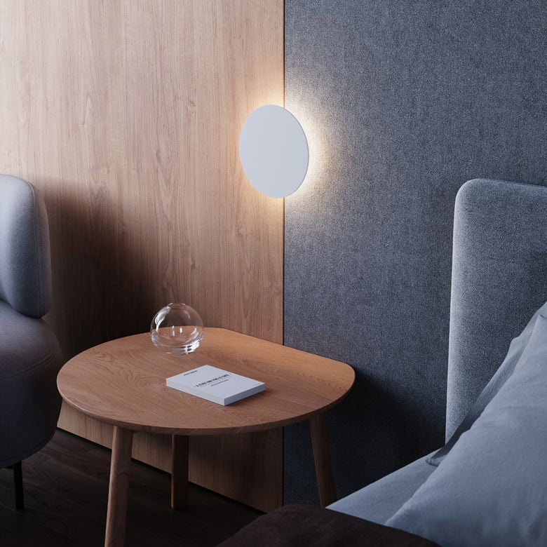 SONNEMAN LP 1-Light LED Round Shape Textured White Aluminum Shade Wall Sconce