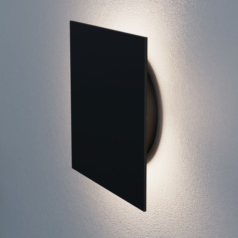 SONNEMAN LP 1-Light LED Square Shape Textured Black Aluminum Shade Wall Sconce