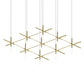 SONNEMAN Labyrinth 74" Square Medium LED Brass White Optical Acrylic Chandelier