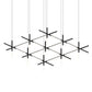 SONNEMAN Labyrinth 74" Square Medium LED Satin Black White Optical Acrylic Chandelier