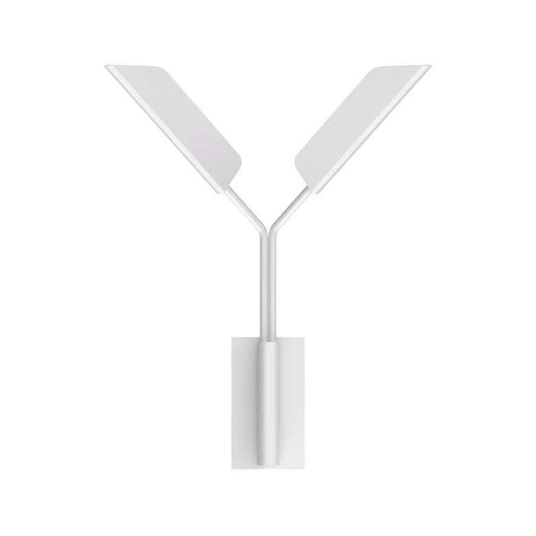 SONNEMAN Leaf 2-Light LED Satin White Aluminum Shade Wall Sconce