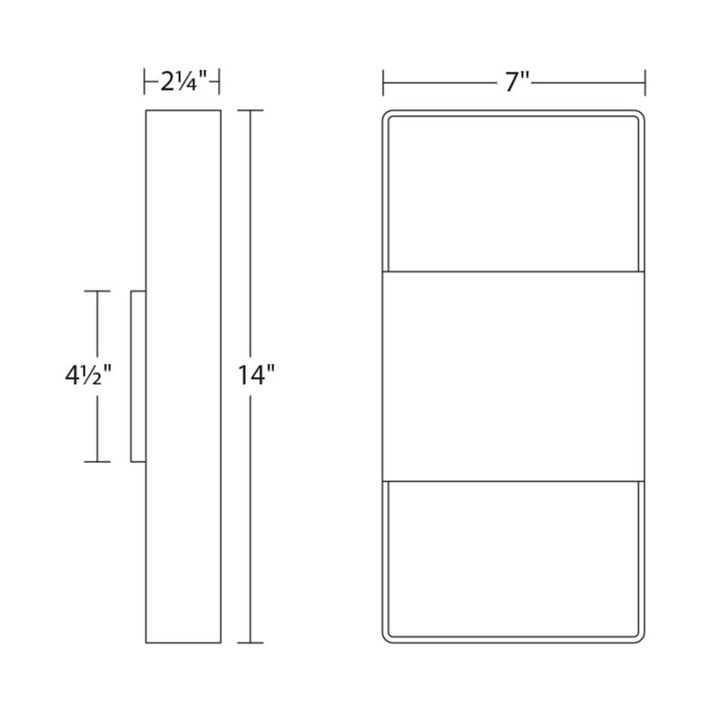 SONNEMAN Light Frames 14" Integral LED Textured White Aluminum Shade Up/Down Wall Sconce