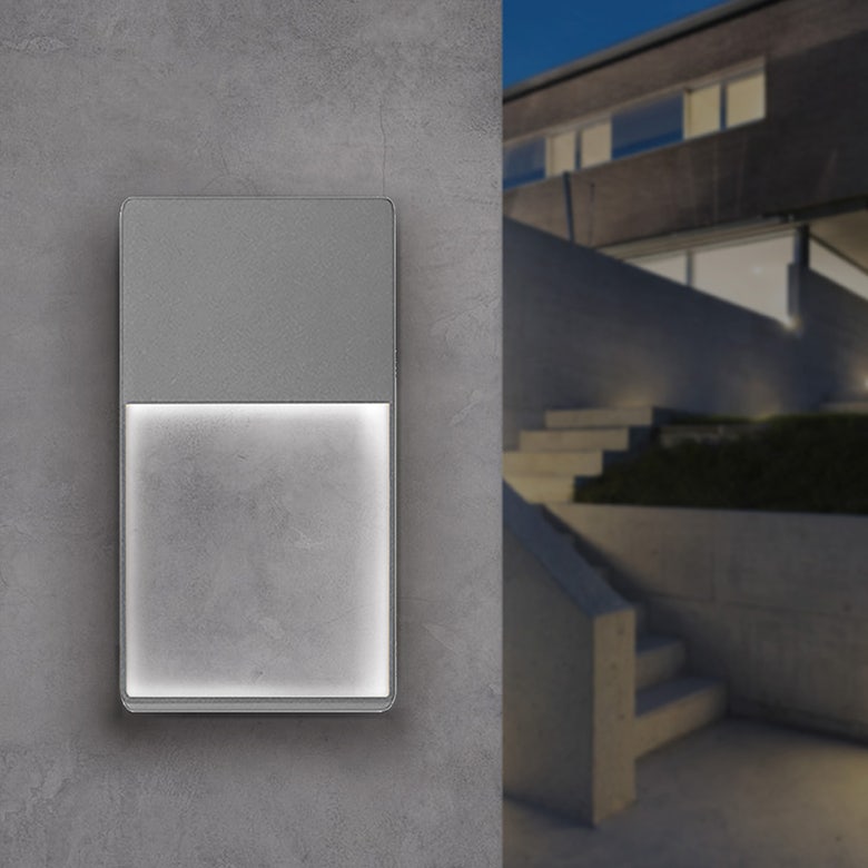 SONNEMAN Light Frames Integral LED Textured Gray Aluminum Shade Downlight Wall Sconce