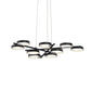 SONNEMAN Light Guide Ring 9-Light LED Satin Black With White Interior Chandelier