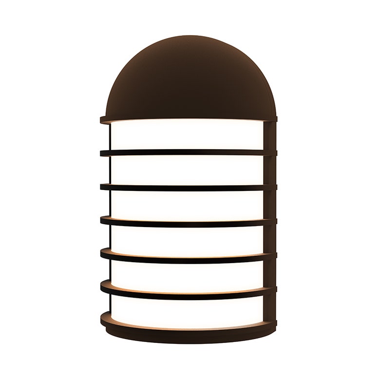 SONNEMAN Lighthouse 1-Light LED Short Textured Bronze Optical Acrylic Shade Wall Sconce