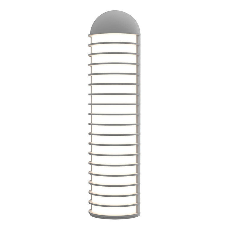 SONNEMAN Lighthouse 1-Light LED Tall Textured Gray Optical Acrylic Shade Wall Sconce