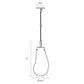 SONNEMAN Liquid 1-Light LED Satin Black Clear Glass Shade Large Pendant Light