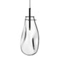 SONNEMAN Liquid 1-Light LED Satin Black Clear Glass Shade Large Pendant Light
