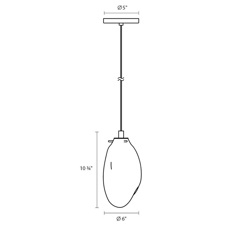 SONNEMAN Liquid 1-Light LED Satin Black Clear Glass Shade Standard Pendant Light
