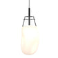 SONNEMAN Liquid 1-Light LED Satin Black Poured White Glass Shade Large Pendant Light