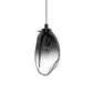 SONNEMAN Liquid 1-Light LED Satin Black Smoke Fade Glass Shade Standard Pendant Light