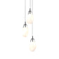 SONNEMAN Liquid 3-Light Standard LED Round Canopy Satin Black Poured White Glass Shade Pendant Light