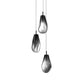 SONNEMAN Liquid 3-Light Standard LED Round Canopy Satin Black Smoke Fade Glass Shade Pendant Light