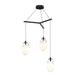 SONNEMAN Liquid 3-Light Standard LED Tri-Spreader Satin Black Poured White Glass Shade Pendant Light