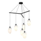 SONNEMAN Liquid 6-Light Standard LED Tri-Spreader Satin Black Poured White Glass Shade Pendant Light