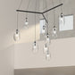 SONNEMAN Liquid 9-Light Standard LED Tri-Spreader Satin Black Clear Glass Shade Pendant Light