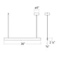 SONNEMAN Lithe 36" 2-Sided 1-Light LED Natural Anodized Aluminum Shade Linear Suspension Pendant Light