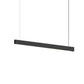 SONNEMAN Lithe 48" 2-Sided 1-Light LED Textured Black Aluminum Shade Linear Suspension Pendant Light