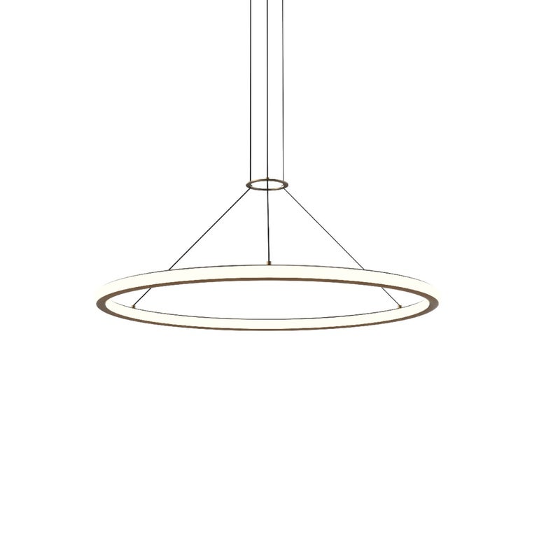 SONNEMAN Luna 36" 2-Light LED 2700K Brass White Shade Round Pendant Light