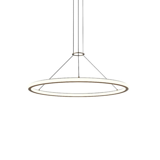 SONNEMAN Luna 36" 2-Light LED 2700K Brass White Shade Round Pendant Light