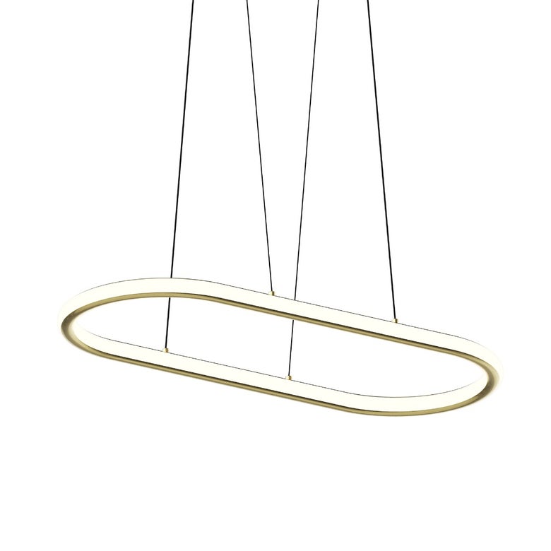 SONNEMAN Luna 36" 2-Light LED 3000K Brass White Silicone Shade Racetrack Pendant Light