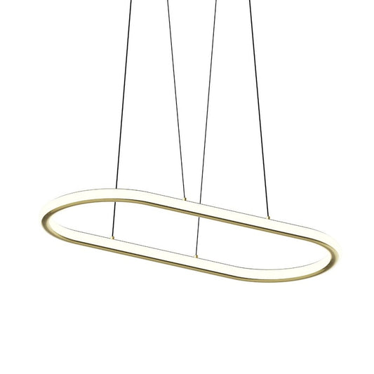 SONNEMAN Luna 36" 2-Light LED 3000K Brass White Silicone Shade Racetrack Pendant Light